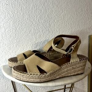 Franco Sarto Pellia Womens Suede Ankle Sandals Womens Size 7.5 Tan Brown